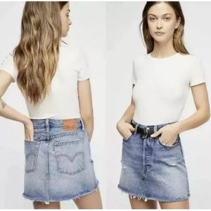 Free People Levi’s Deconstructed Denim Mini Skirt